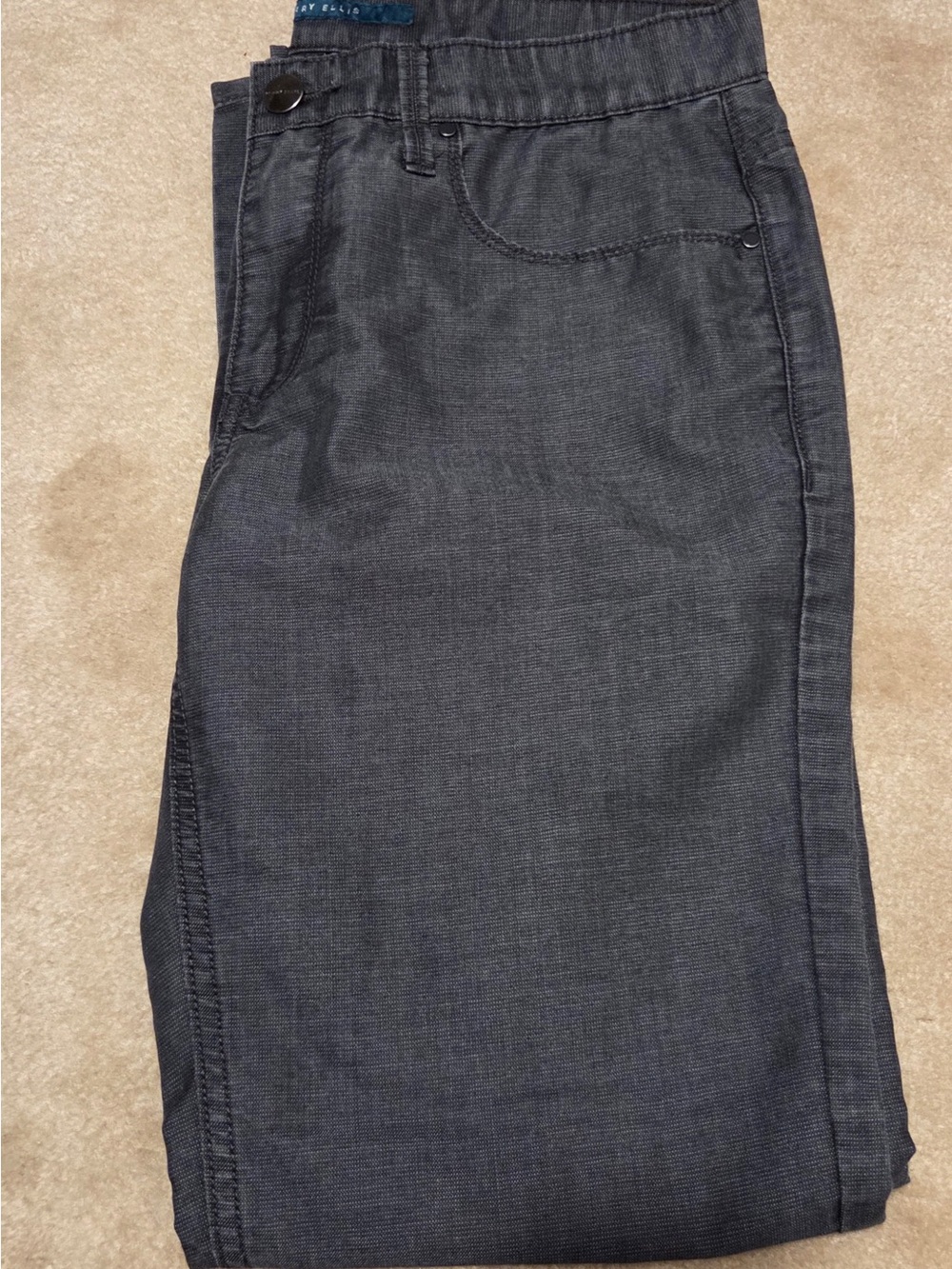 Perry Ellis Men's Dark Gray Slim Straight Jeans